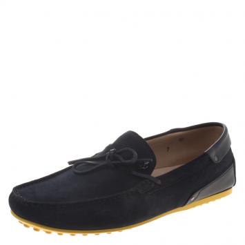 Pre Owned Tod's for Ferrari Two Tone Suede Loafers Size 41 
