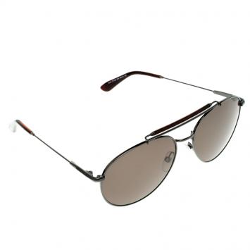 Pre Owned Tom Ford Brown TF 338 Colin Aviator Sunglasses 