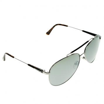 Pre Owned Tom Ford Silver TF 378 Rick Aviator Sunglasses