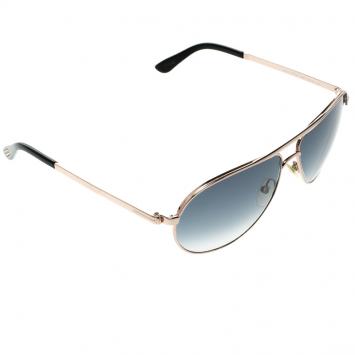 Pre Owned Tom Ford Gradient Black TF 144 Marko Aviator Sunglasses