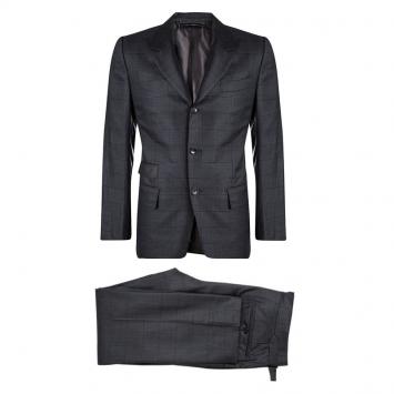 Pre Owned Tom Ford Grey Wool Checked Regular Fit Suit M