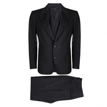 Pre Owned Tom Ford Grey Wool Regular Fit Suit M