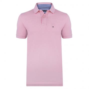 Pre Owned Tommy Hilfiger Pink Logo Polo Shirt M
