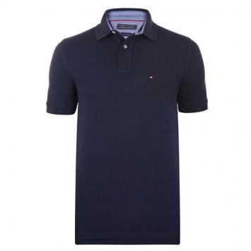 Pre Owned Tommy Hilfiger Navy Blue Logo Polo Shirt M