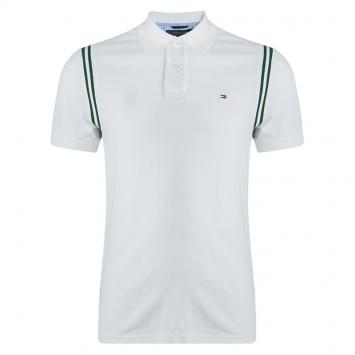 Pre Owned Tommy Hilfiger White Short Sleeve Slim Fit Polo T-Shirt M