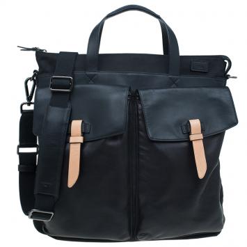 Pre Owned Tumi Black Nylon and Leather Santa Monica Whitfield Helmet Tote
