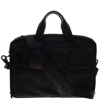 Pre Owned Tumi Black Nylon Alpha T-Pass Expandable Laptop Briefcase