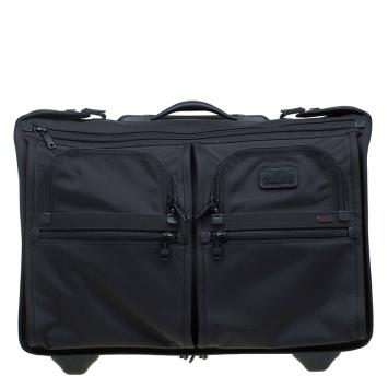 Pre Owned Tumi Black Nylon Carry On Garment Rolling Suitcase