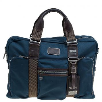 مملوكة مسبقًا Tumi Blue Nylon Alpha Bravo McNair Slim Briefcase Bag