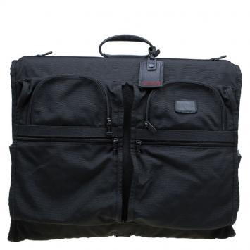 Pre Owned Tumi Black Nylon Tri Fold Garment Luggage Travel Bag