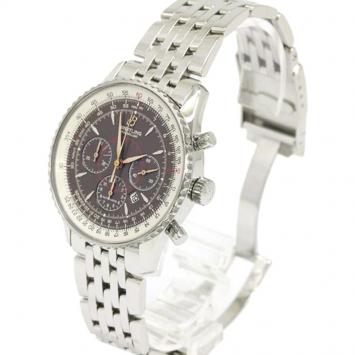 Pre Owned Breitling Brown Stainless Steel Montbrillant Men's Wristwatch 38MM