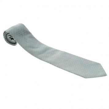 Pre Owned Valentino Grey Floral Jacquard Silk Traditional Tie