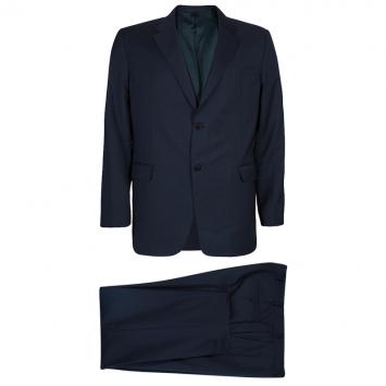 Pre Owned Valentino Men's Navy Blue Wool Suit XL