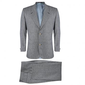 Pre Owned Versace Monochrome Glen Plaid Suit M/L