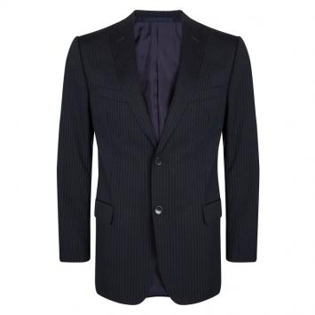 Pre Owned Z Zegna Navy Blue Striped Regular Fit Blazer L