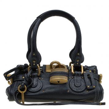 Pre Owned Chloe Black Leather Mini Paddington Satchel