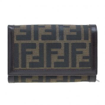 Pre Owned Fendi Zucca Flap Wallet