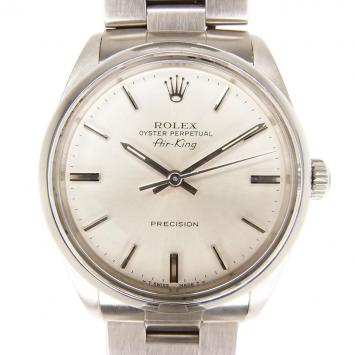Pre Owned Rolex Silver Stainless Steel Air King Women's Wristwatch 34MM