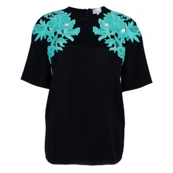 Pre Owned 3.1 Phillip Lim Black Contrast Floral Lace Oversized Top M