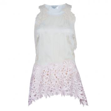 Pre Owned 3.1 Phillip Lim Sleeveless Floral Lace Insert Top M