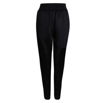 Pre Owned 3.1 Phillip Lim Black Silk Ribbed Waist Trousers S