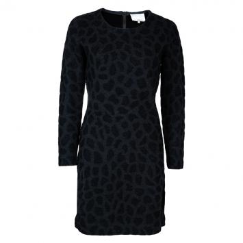 Pre Owned 3.1 Phillip Lim Grey Leopard Print Long Sleeve Dress M