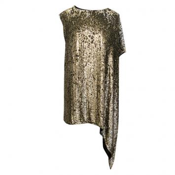 Pre Owned 3.1 Phillip Lim Gold Sequin Embellished Asymmetric Tunic XS