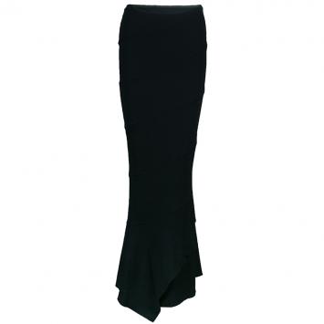 Pre Owned Azzedine Alaia Black Assymmetric Maxi Skirt M