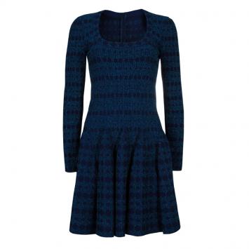 Pre Owned Alaia Navy Fit and Flare Dress M