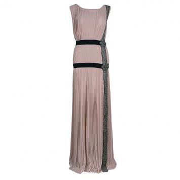 Pre Owned Alberta Ferretti Blush Pink Embellished Gown M