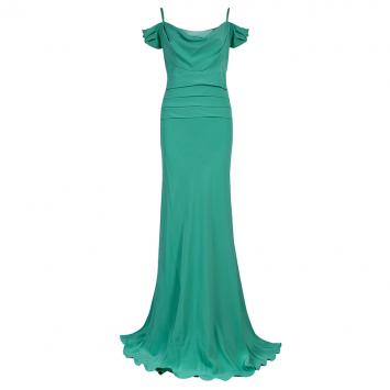 Pre Owned Alberta Ferretti Sage Green Silk Gown L