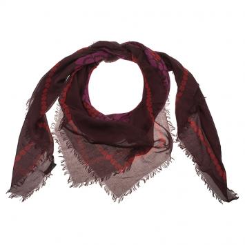 Pre Owned Alexander McQueen Multicolor Flower and Skull Print Square Scarf
