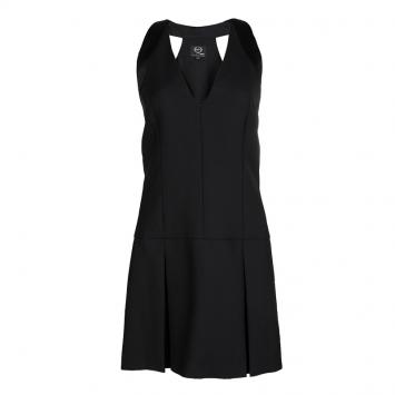 Pre Owned Alexander McQueen Black Wool Tux Line Dress S