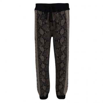 Pre Owned Alexander McQueen Snake Skin Pattern Jacquard Knit Jogger Pants S