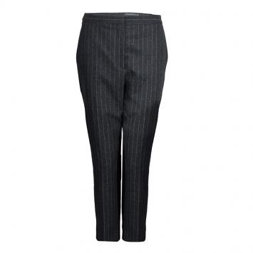 Pre Owned Alexander McQueen Grey Chalk Striped Wool Trousers M 
