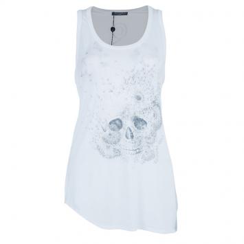 Pre Owned Alexander McQueen White Sleeveless Skull Top L