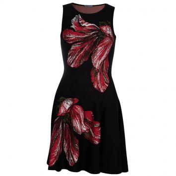 Pre Owned Alexander McQueen Floral Fit & Flare Dress XS