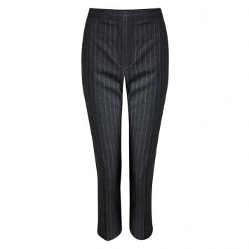 Pre Owned Alexander McQueen Grey Striped Wool Trousers M