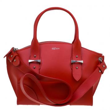 Pre Owned Alexander McQueen Red Leather Small Legend Tote bag