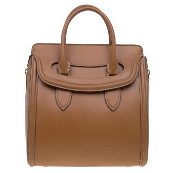Pre Owned Alexander McQueen Brown Leather Medium Heroine Tote