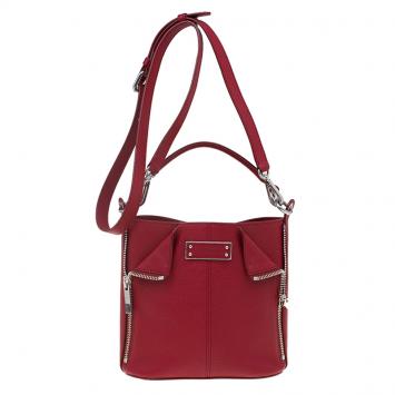 Pre Owned Alexander McQueen Red Leather De Manta Crossbody Bag