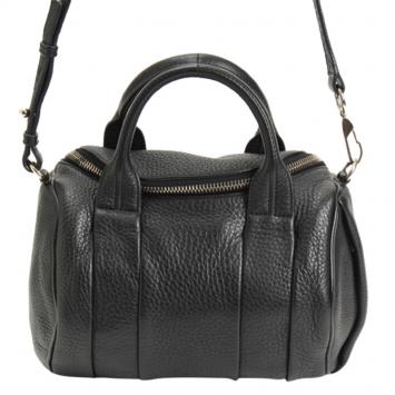 Pre Owned Alexander Wang Black Textured Leather Rocco Duffel Bag