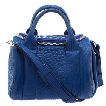Pre Owned Alexander Wang Blue Leather Mini Rockie Satchel