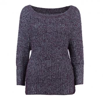 Pre Owned Alice + Olivia Plum Metallic Knit Top M