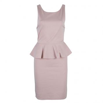 Pre Owned Alice + Olivia Tracey Nude Sleeveless Peplum Dress S
