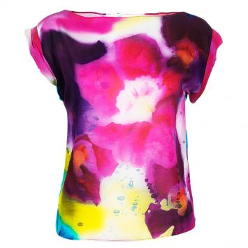 Pre Owned Alice + Olivia Sonya Watercolor Flower Print Top XS