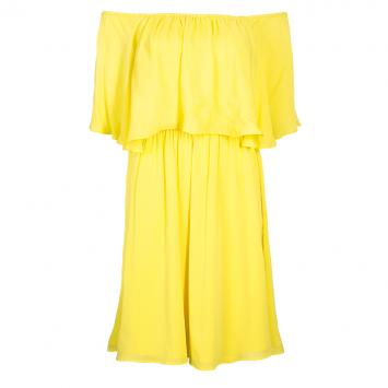 Pre Owned Alice + Olivia Shari Yellow Off-shoulder Dress XS