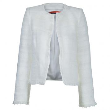 Pre Owned Alice + Olivia White Textured Boucle Jacket XS