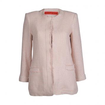 Pre Owned Alice + Olivia Pink Textured Cotton Jacket S