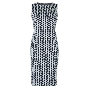 Pre Owned Armani Collezioni Monochrome Dotted Dress M